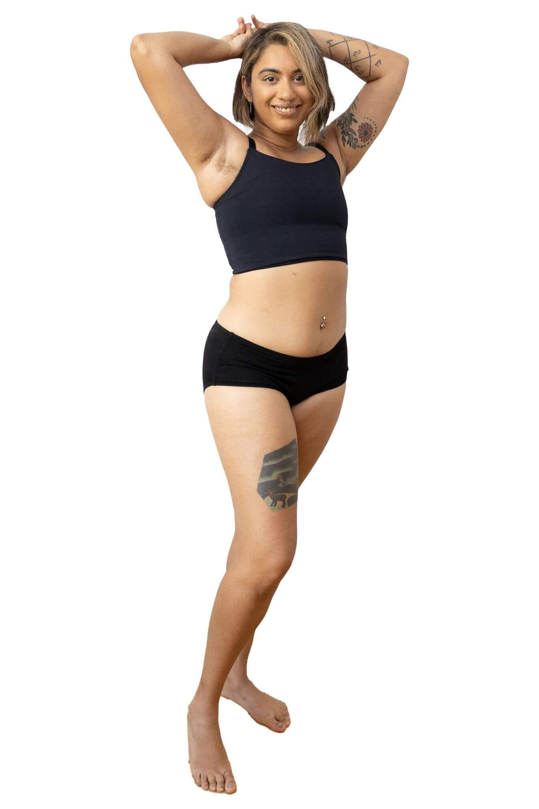 Bamboo Boyshort Undie- Black