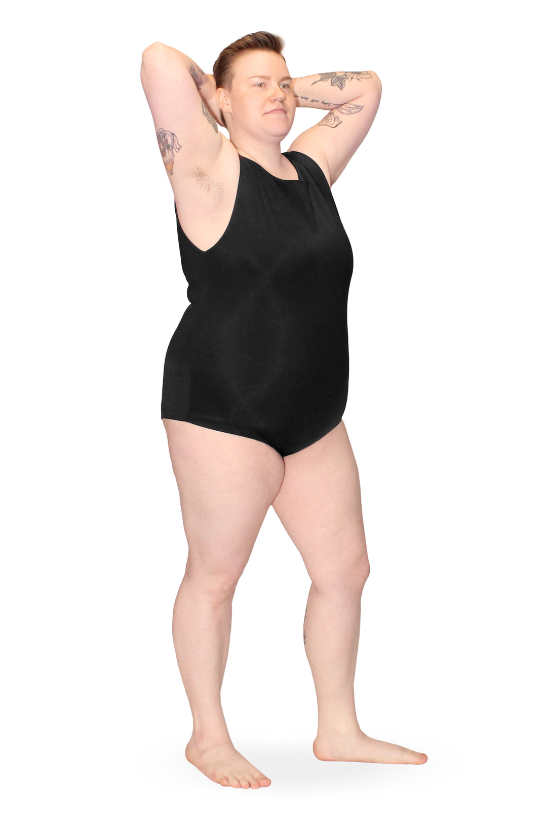 Boat Neck One-Piece Swimsuit 2XL