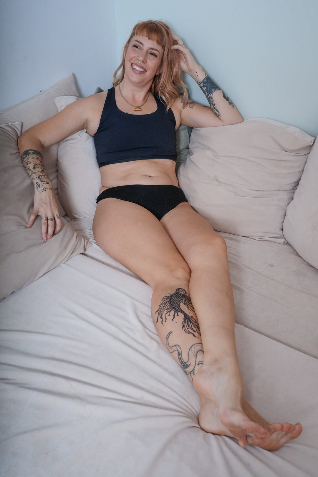 Bamboo Lounge Thong - Black